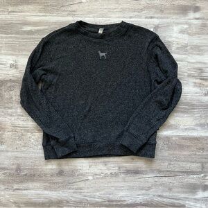 The Black Dog Women's Charcoal Ribbed Crewneck Sweater